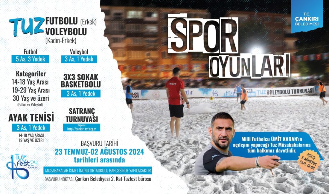 ÇANKIRI (AA) – Çankırı’da tuz saha üzerinde oynanacak müsabakaların başlama