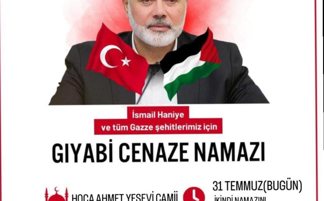 Hamas Siyasi Büro Başkanı İsmail Haniye’nin uğradığı suikast sonucu yaşamını