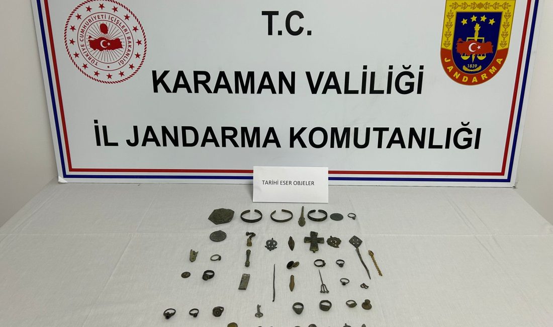 KARAMAN (AA) – Karaman'da jandarmanın düzenlediği tarihi eser operasyonunda 1