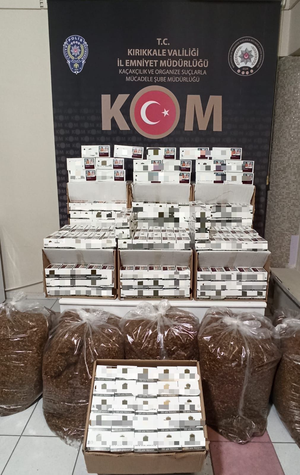 KIRIKKALE (AA) – Kırıkkale'de polis ekiplerince 70 bin boş makaron