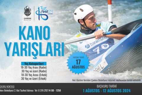 TUZFEST’24’TE Tatlıçay’da yapılacak kano yarışlarının tarihi Çankırı Belediyesi tarafından açıklandı.