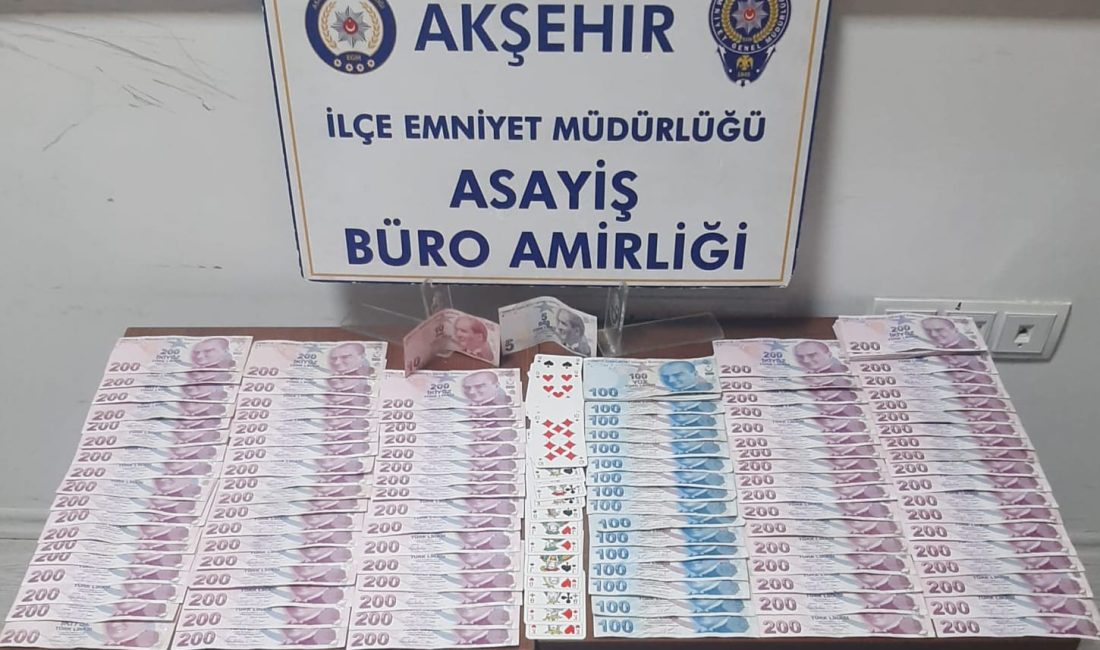 KONYA (AA) – Konya'nın Akşehir ilçesinde düzenlenen kumar operasyonunda 6