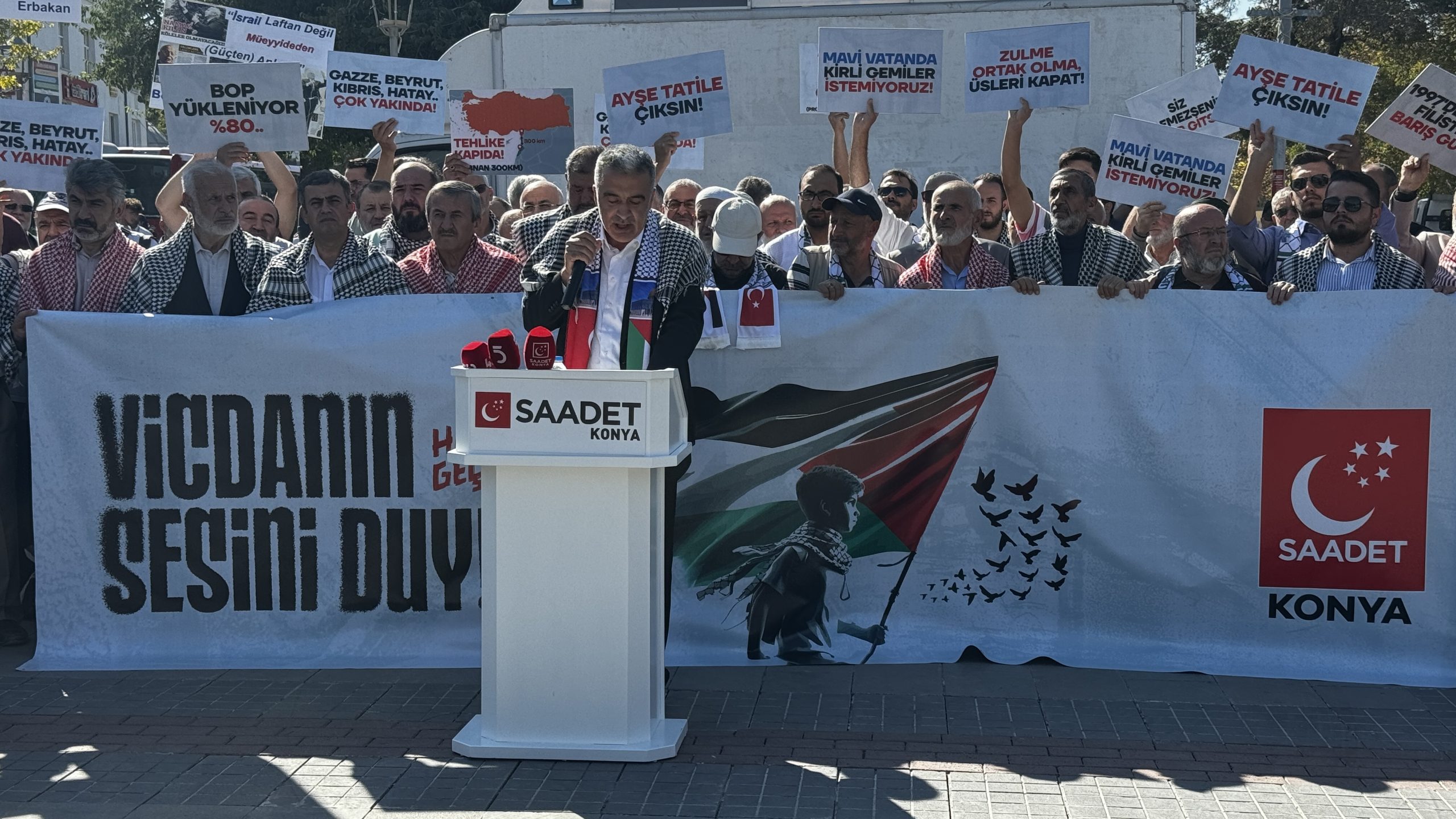 KONYA (AA) – İsrail'in Filistin ve Lübnan'a yönelik saldırıları Konya'da