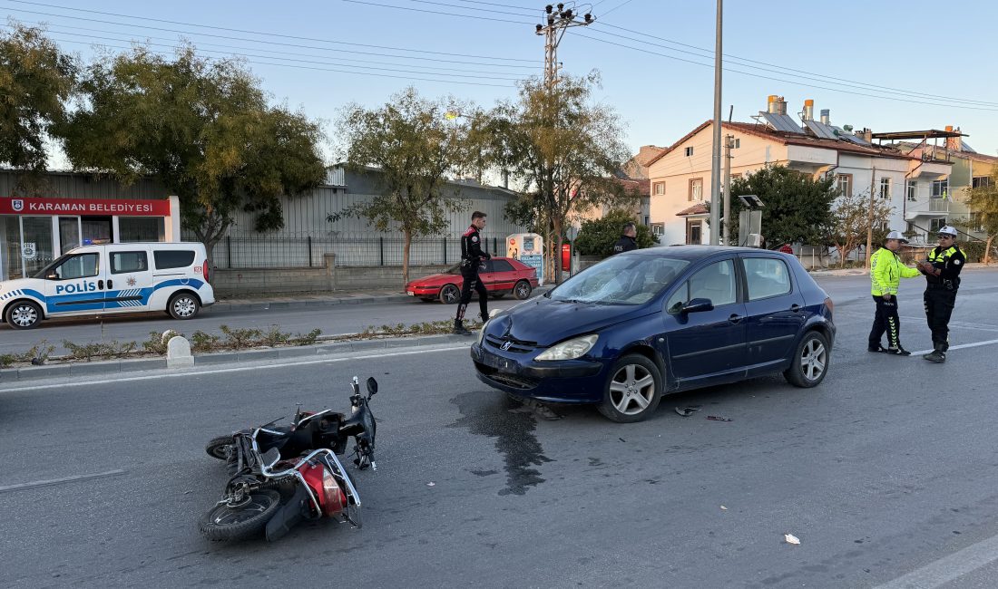 KARAMAN (AA) – Karaman'da otomobille çarpışan elektrikli bisiklet sürücüsü yaralandı.