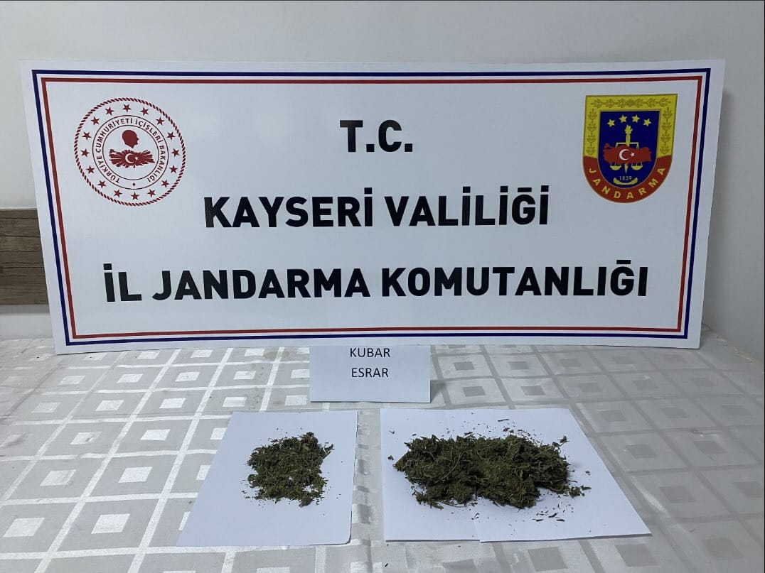 KAYSERİ (AA) – Kayseri'de jandarma ekiplerince gerçekleştirilen uyuşturucu operasyonunda 1