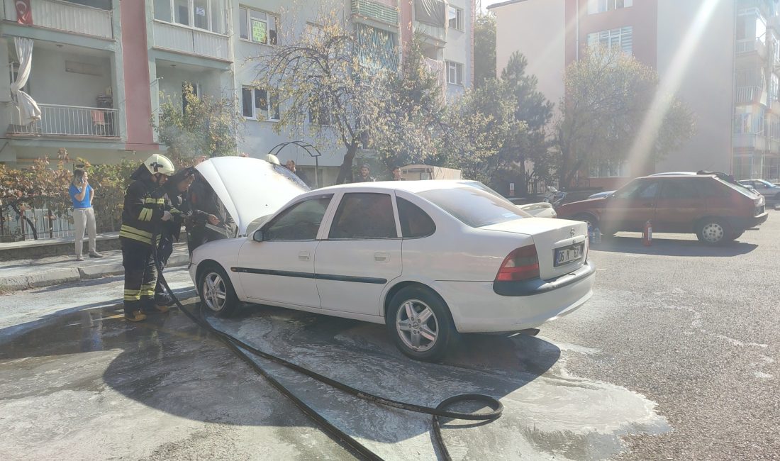 KONYA (AA) – Konya'nın Seydişehir ilçesinde park halinde yanan otomobil