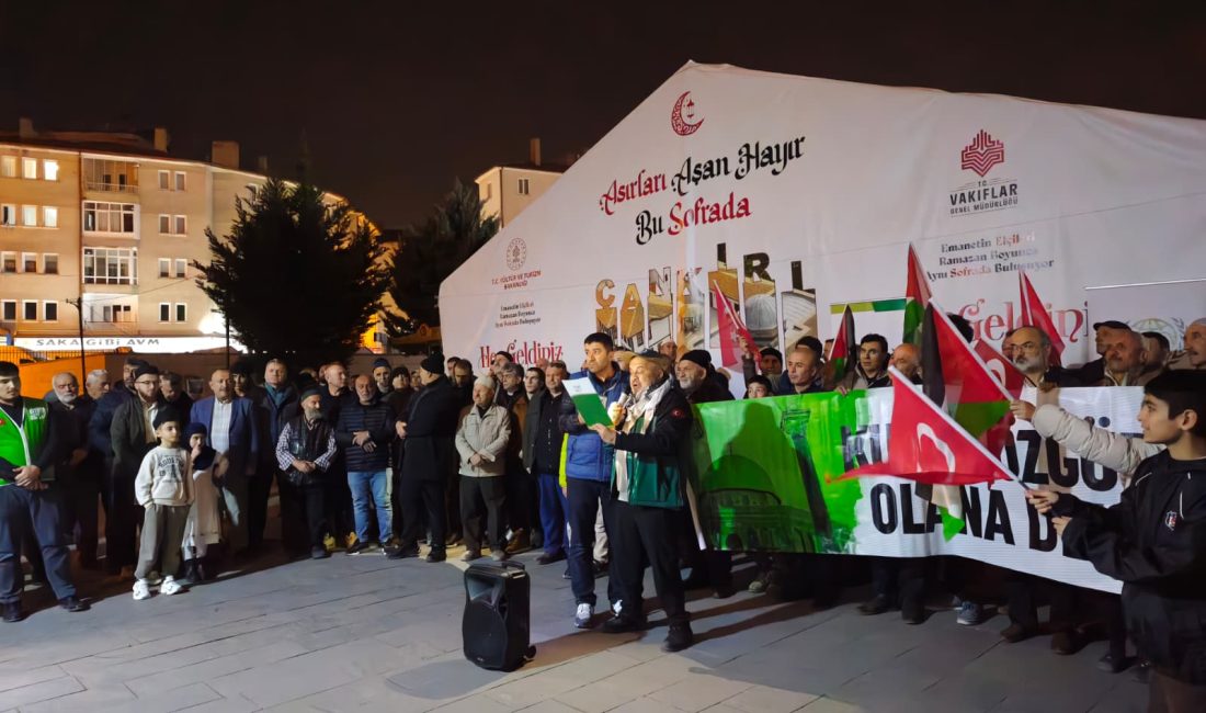 Çankırı'da Gazze'de süren katliamlar ve Mescid-i Aksa'nın Ramazan ayında kapatılmasına