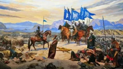 1071 yılında Sultan Alparslan önderliğindeki Büyük Selçuklu ordusunun Bizans karşısında