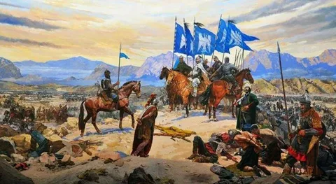 1071 yılında Sultan Alparslan önderliğindeki Büyük Selçuklu ordusunun Bizans karşısında