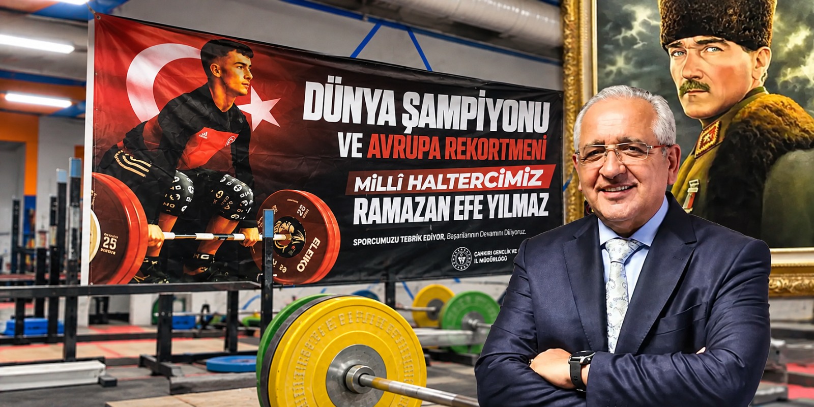 Çankırı’da yaklaşık 12 yıldır halter antrenörlüğü yapan beden eğitimi öğretmeni